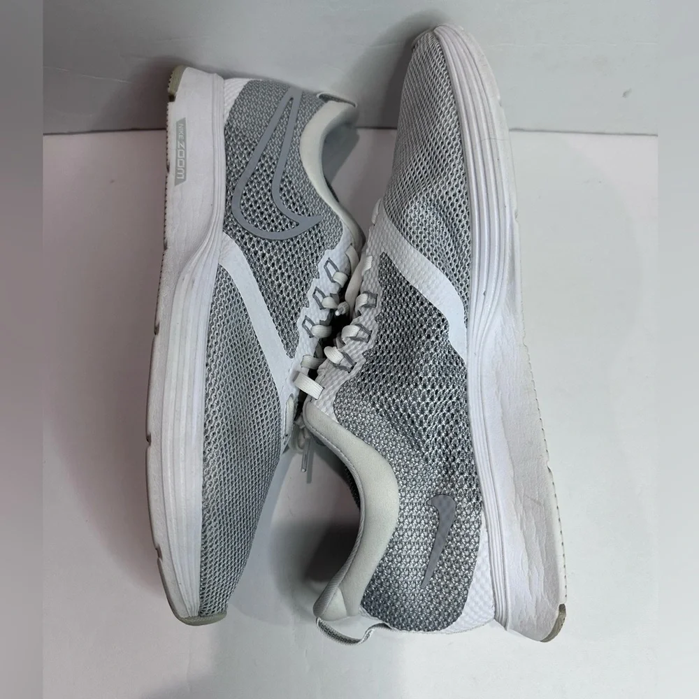 Nike Gray and White Athletic Shoes with Breathable Mesh